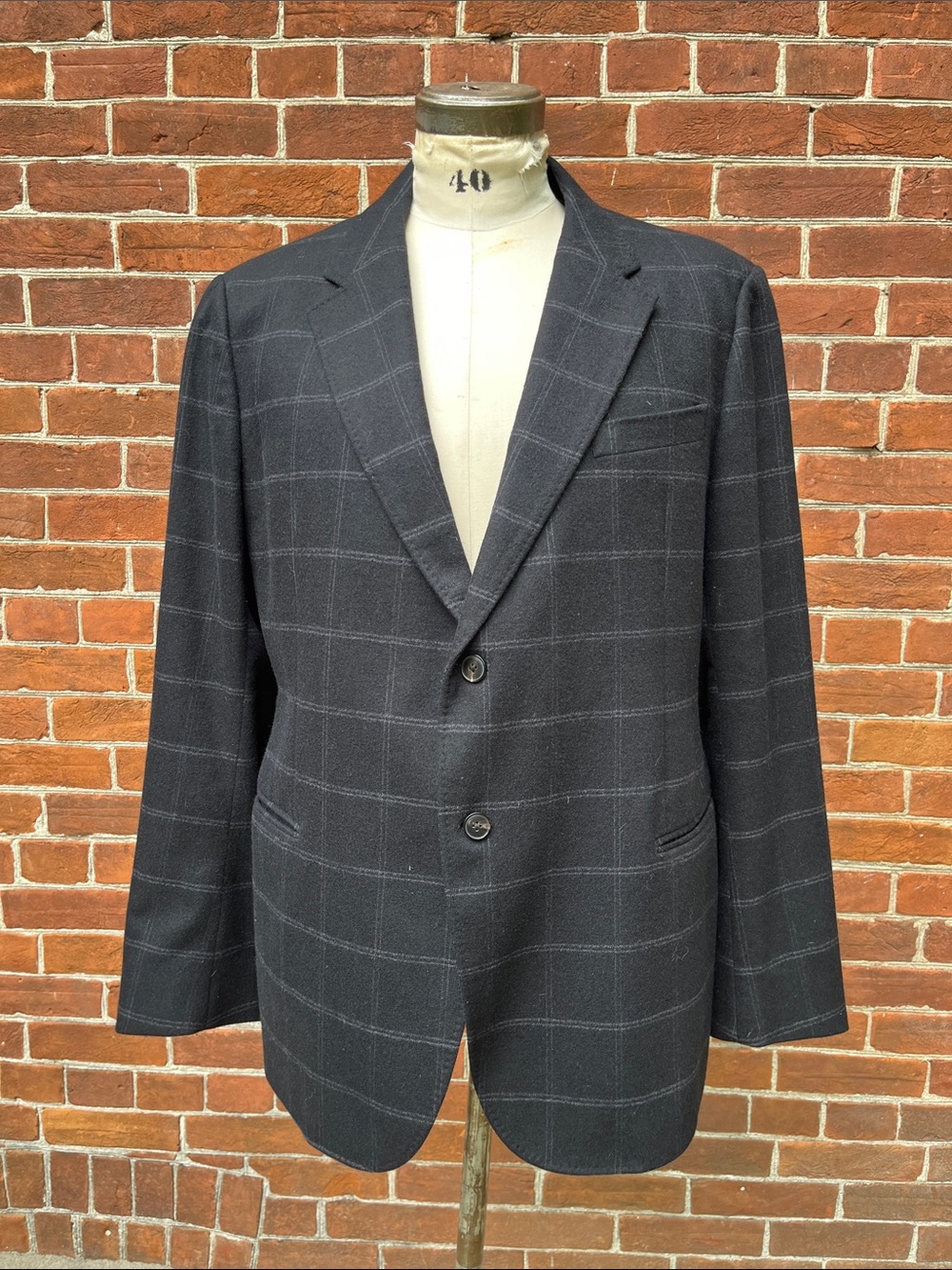Armani Collezioni Charcoal Gray Windowpane Sport Coat Blazer